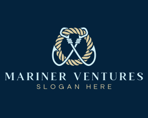 Marine Fisherman Hook logo design