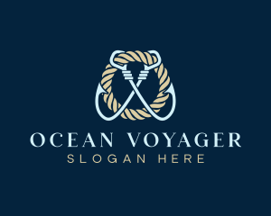 Seafarer - Marine Fisherman Hook logo design