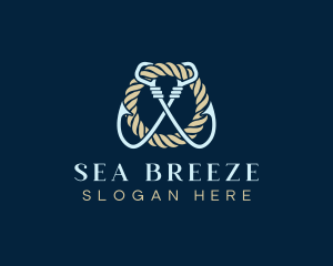 Marine Fisherman Hook logo design