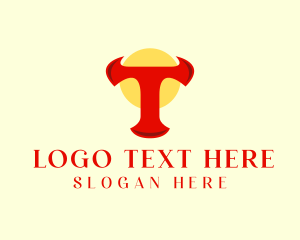 Online Gaming - Bull Horns Rodeo logo design
