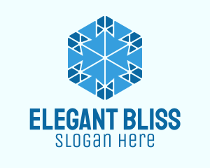 Geometric Blue Snowflake Logo