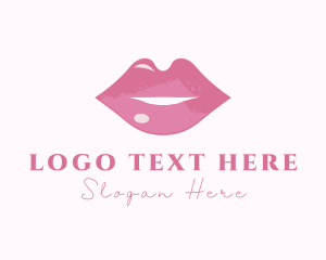 Salon - Pink Lips Aesthetician logo design