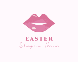 Watercolor - Pink Lips Aesthetician logo design