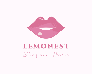 Makeup Tutorial - Pink Lips Aesthetician logo design