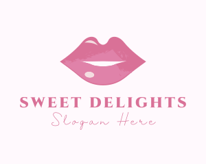 Pink Lips Aesthetician logo design