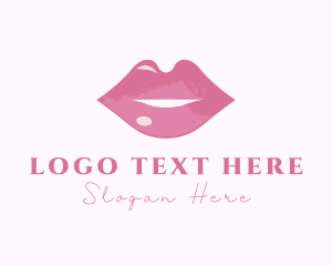 Beauty Vlogger - Pink Lips Aesthetician logo design