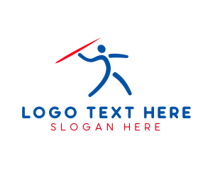 League - Sport Athlete Javelin logo design