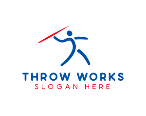 Throw - Sport Athlete Javelin logo design