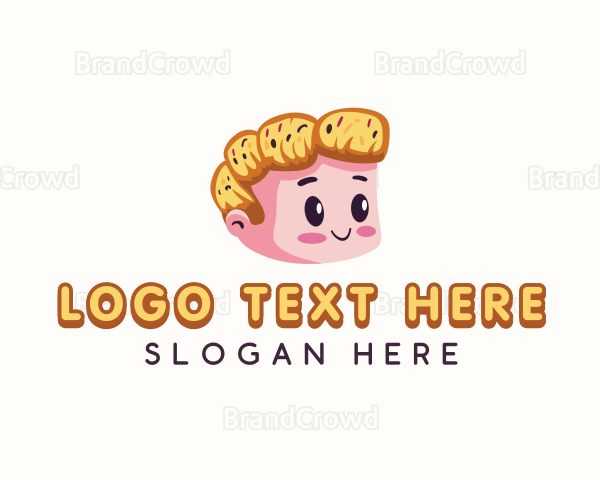 Croissant Bread Boy Logo