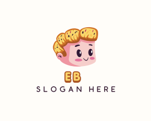 Croissant Bread Boy Logo