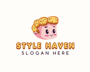 Croissant Bread Boy Logo