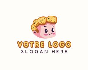 Croissant Bread Boy Logo