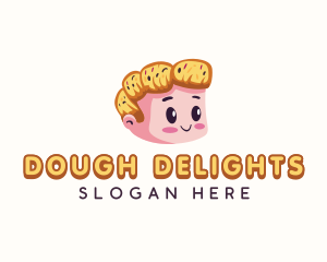 Dough - Croissant Bread Boy logo design