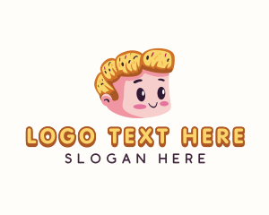 Cute - Croissant Bread Boy logo design