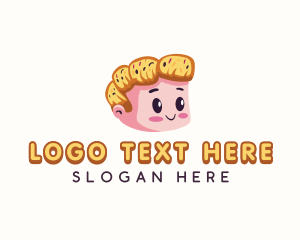 Cafe - Croissant Bread Boy logo design