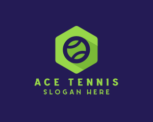 Tennis - Hexagon Tennis Ball logo design