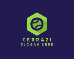 Hexagon Tennis Ball logo design