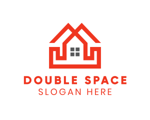 Duplex - Red Duplex House logo design