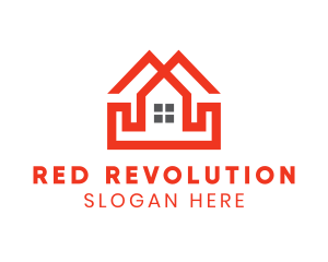 Red Duplex House logo design