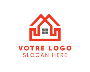 Red Duplex House logo design