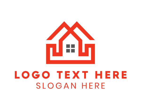 Duplex - Red Duplex House logo design