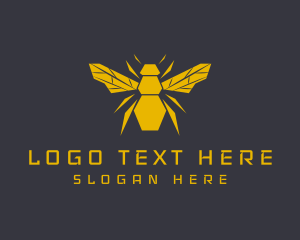Bee Farm - Yellow Geometric Bee logo design