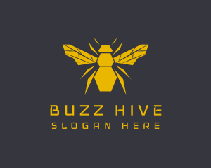 Yellow Geometric Bee logo design