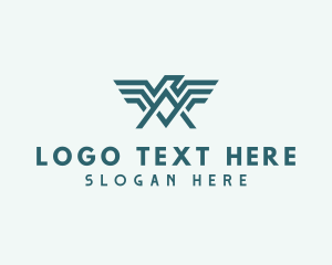 Eagle - Hawk Falcon Wings Letter A logo design
