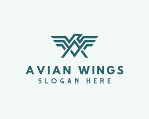 Hawk Falcon Wings Letter A logo design