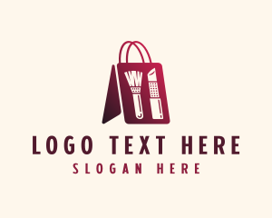 Paper Bag - Makeup Cosmetics Shopping Bag logo design