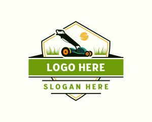 Lawn Mower Garden Maintenance Logo