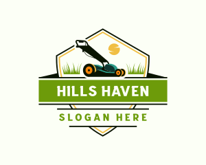 Lawn Mower Garden Maintenance logo design