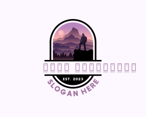 Campsite - Mountain Peak Adventure logo design