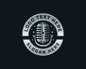 Radio - Podcast Music Microphone logo design