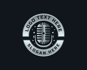 Podcast Music Microphone Logo