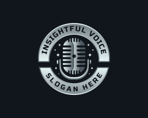 Podcast Music Microphone logo design