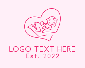 Pediatric Nurse - Baby Heart Pediatrician logo design