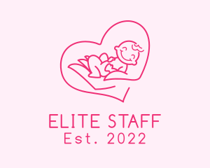 Baby Heart Pediatrician  logo design