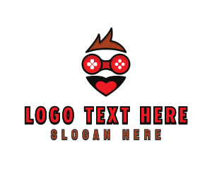 Laughing - Happy Boy Gamer logo design