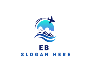 Beach Vacation Plane Logo