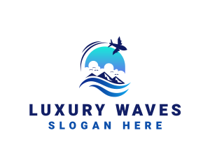 Beach Vacation Plane logo design