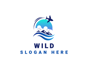 Ocean - Beach Vacation Plane logo design
