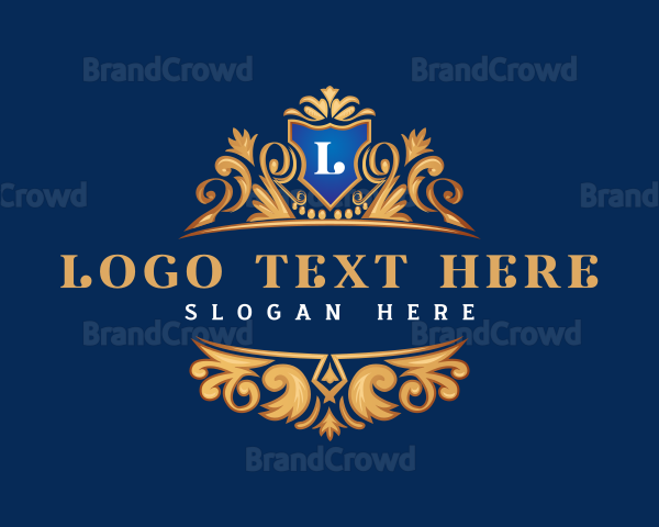 Elegant Garden Shield Crown Logo