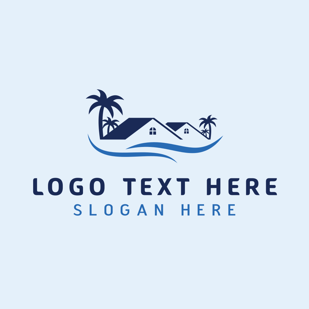 Blue Vacation House Logo | BrandCrowd Logo Maker