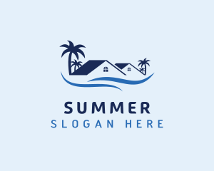 Blue Vacation House logo design