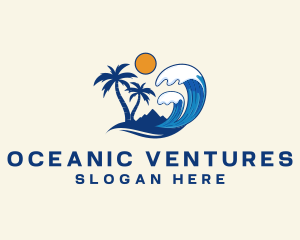 Beach Wave Adventure logo design