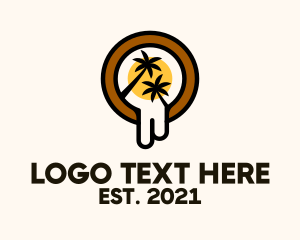 Beach - Tropical Beach Cafe logo design