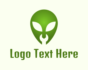 Extraterrestrial - Green Alien Wrench logo design