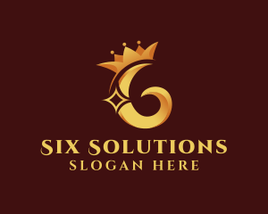 Six - Elegant Crown Letter G logo design