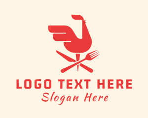 Hen - Red Chicken Restaurant logo design
